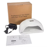 UV LED Nail Lamp 54W with 10s 30s 60s 99s Timer, White V1237-ZY-506-0036