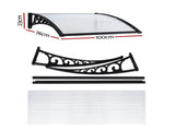 Instahut Window Door Awning 0.8mx1m Transparent AWN-08X1-CLR