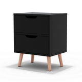 Artiss Bedside Table 2 Drawers - BODEN Black FURNI-L-SCAN-BS01-BK