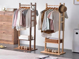 Versatile Strong Bamboo Clothes Hanger Rod Stand Scarf Hat Holder Storage Shelf V767-JJ-ZY212-V1