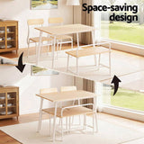 Artiss Dining Table and Chairs Set of 4 Bench Kitchen Furniture Natural and White DSET-D-BH10-OA