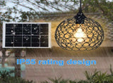 Retro Solar Powered Pendant Lamp, Dusk to Dawn Solar Chandelier, Dimmable ST64 Glass Bulb, Indoor V1294-YM0901-L6994