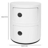 2 Layers Modern Bedside Table Bedroom Side End Stand Multi Functional Round Storage Unit V1294-YM0901-JY37179
