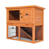 Rabbit Hutch Chicken Coop 92 x 45 x 82cm 2 Storey Cage Run Aria V274-PET-RH401