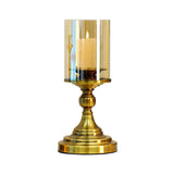 SOGA 33.5cm Gold Nordic Deluxe Candlestick Candle Holder Stand Pillar Glass /Iron CANDLESTICK3451