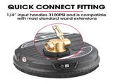 Jet-USA 15" Nylon Pressure Washer Surface Cleaner, 1/4" Fitting, For Concrete Driveway Patio Floor V219-PRWCLNJT15PA