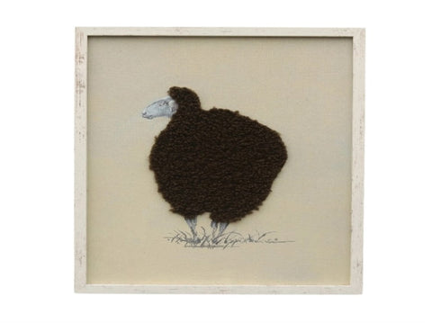 Cuddly Sheep Hand-Made Framed Canvas Wall Art 50cm V637-95201SHP