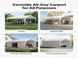 Carport Car Canopy 10x20FT Heavy Duty Car Shelter with Sidewalls White V952-FBSJSQCCKBS8A5233001V0
