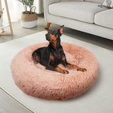 Pet Dog Bedding Warm Plush Round Comfortable Nest Comfy Sleeping kennel Pink Large 90cm V360-PTDB0000-PK-L