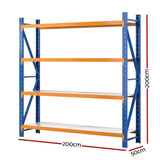 Giantz 2Mx2M Garage Shelving Warehouse Rack Pallet Racking Storage Shelf Blue WR-F-20205-200BO-ABC