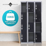 12-Door Locker for Office Gym Shed School Home Storage - 3-Digit Combination Lock V63-839031