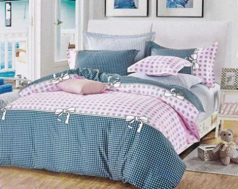 Pink Dots Queen Size Bed Quilt/Duvet Duvet Cover Set V493-MQ-419