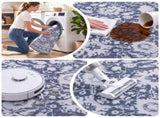 Artiss 120 cm Roung Rugs for Living Room Pad-Free Dense Dot Backing Stops Slipping & Robot Vacuum FLR-2133-120RO-GR