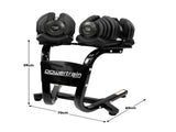 Powertrain 80kg Adjustable Dumbbell Set W Stand Home Gym Exercise Free Weights DMB-BF2-040-2S
