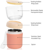 2 Pack Insulated Yogurt Container, 24oz Breakfast On the Go Cup with Plastic Topping Cereal Oatmeal V1259-DP01-A-931