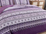 Elegant Peony purple Soft 3 Pc Bedspread & Pillow Cover Set V745-MAC080783Q13U
