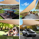 Instahut Shade Sail 5x5x5m Triangle 185GSM 95% Sand Shade Cloth SAIL-L-5X5X5-C-SA