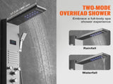 Shower Panel System, 6 Shower Modes, LED & Screen Hydroelectricity Shower Panel Tower, Rainfall, V952-FTYS6CS2MSDPTMPHLV9