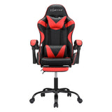 Artiss 2 Point Massage Gaming Office Chair Footrest Red MOC-GC-2P-BK-RD
