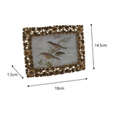 Antique Gold Metal Photoframe w Flowers 18cm V637-19720PFR