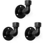 Bathroom Towel Hooks 3 Pack, Vintage Industrial Pipe Wall Mounted Heavy Duty Hooks for Farmhouse V1189-LC-LY-00160