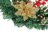 Xmas Wreath for Front Door Plastic Xmas Pine Wreath Decoration with Balls Ornament for Fireplace V1294-YM0901-3115240094611