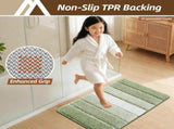Bathroom Rugs,Ultra Soft Absorbent Bath Mat,Beige Non-Slip TPR Backing Stays in Place, Machine V1107-113-35468-GRN4