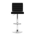 Artiss 4x Bar Stools Padded Leather Gas Lift Black BA-K-710N-BKX4