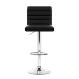 Artiss 4x Bar Stools Padded Leather Gas Lift Black BA-K-710N-BKX4