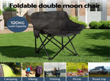 Weisshorn 3pc Camping Table Chair Set Outdoor Folding Aluminium Portable Picnic CAMP-MOON-BKX2-ALUM-70