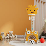 Keezi Kids Basketball Hoop Stand Adjustable 5-in-1 Sports Center Toys Set Yellow BAS-HOOP-B-KID-M-YE