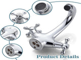 pcs Retro Basin Faucet, Double Handle Basin Mixer Tap, Bathroom Sink Faucet, Lavatory Faucet with V1263-JX-3178