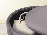 2X Side Table Storage Ottoman - Velvet Stool MIRA Grey V274-FT-VR-205VASS-GY