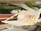Pink Foldable Car Back Seat Organizer Tray - PU Leather Travel Desk with Tablet Holder V888-ELOSUNG27011