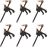 6 Pack F Shaped Clamps, Clamp with Tightening, Hand Tools for Carpentry, Wooden Door, 4inch V1237-ZY-528-001