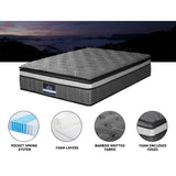 Giselle Bedding 34cm Mattress Double Layer Pocket Spring King MATTRESS-MINI-PS-K