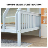 Kingston Slumber Single Over Double Wooden Bunk Bed Frame, Triple Solid Pine 2-in-1 Modular Design, V219-BEDDBBKS12WA