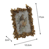Antique Gold Photoframe w Perched Bird 17cm V637-19719PFR