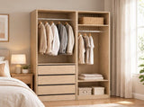 Artiss 2X Wardrobe Clothes Closet Storage Organiser Armoire Pine FURNI-L-N-WR-WDX2