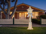 Christabelle 1.5m Lamp Post Christmas Light Up Display Silver Bows Warm White LED Outdoor Indoo 112_MHA713