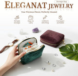 Travel Jewelry Case, Small Velvet Jewelry Pouch Bag with Zipper, Mini Portable Organizer for V1258-DP02-F-850
