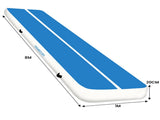 Powertrain Airtrack 20cm Thick 8m x 1m Inflatable Gymnastics Tumbling Mat Air Track - Blue IFM-0801-BUWH