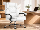 Artiss Executive Office Chair Leather Recliner White OCHAIR-G-1051-WH