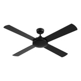 Devanti 52'' Ceiling Fan DC Motor 4 Blades w/Remote - Black CF-B-52NL-BK