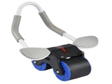 Blue Multifunctional Abdominal Roller with Automatic Rebound - Core Strength Trainer with Extra-Wide V888-ELOSUNG42466