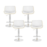 Artiss 4x Bar Stools Adjustable Leather Chairs BA-TW-8092-WHX4