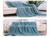 130*230CM Blue Modern Knitted Throw Blanket with Tassels - Soft & Lightweight for Sofa, Bed, and V888-ELOSUNG21131