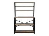 Artiss 6-Tier Kitchen Rack with 6 Hooks Microwave Storage Shelf 80cm x 167cm KR-MEL-6S-80-BKBR