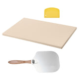 Pizza Stone, 508 x 355 mm Rectangular Cordierite Pizza Stone, Extra Large Baking-Stone with Aluminum V952-PSSJQSJX22140KPYQ001V0