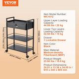 VEVOR Beauty Salon Trolley Cart, 3-Tier Hair Salon Stations Cabinet for Stylist with Lockable V952-SLTCCTKHS1CMNOC7HV0